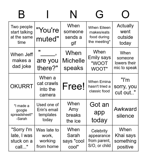 Team Annaloro Bingo Card