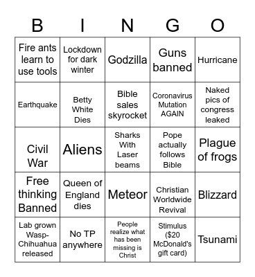 2021 Bingo Card