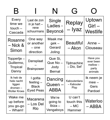 Nieuwjaarsbingo Card