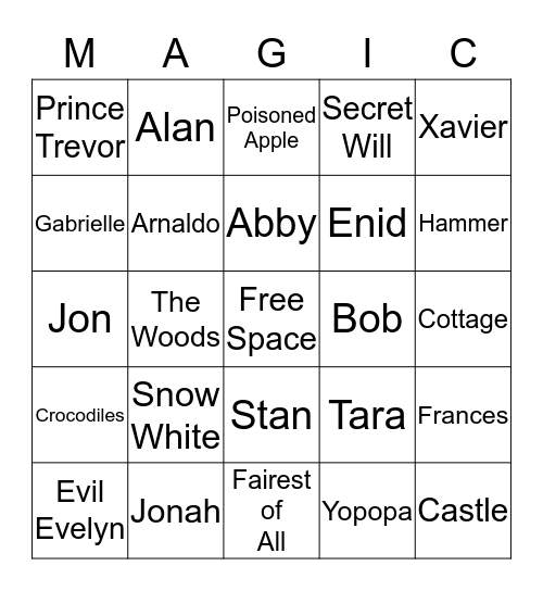 Whatever After Bingo Card