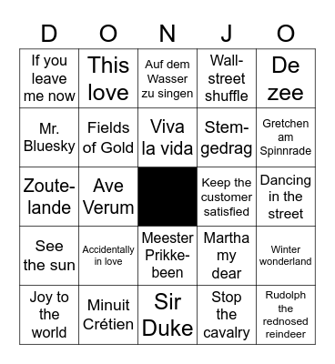 Donjo's Dolle Donderdagavond Bingo Card