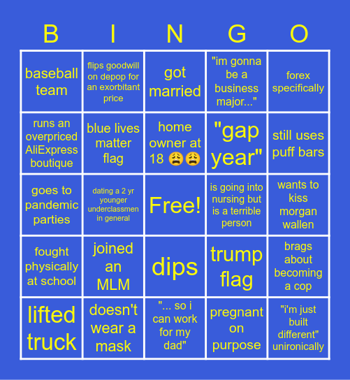 Bos Peaked Before Graduation 2021 Bingo Card