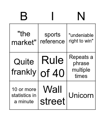 Sales Bingo Card