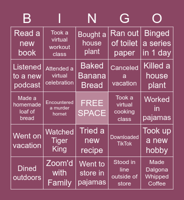 D W T   H A P PY   H O U R Bingo Card