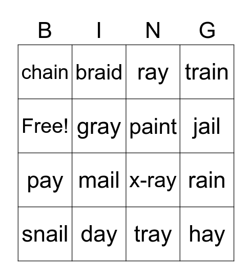 ai/ay (2nd) Bingo Card