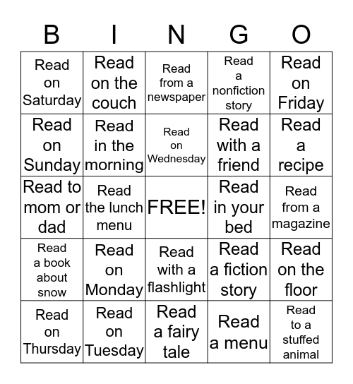 January Bingo Card