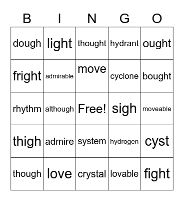 Sixth Grade Sight Words #1 Bingo Card