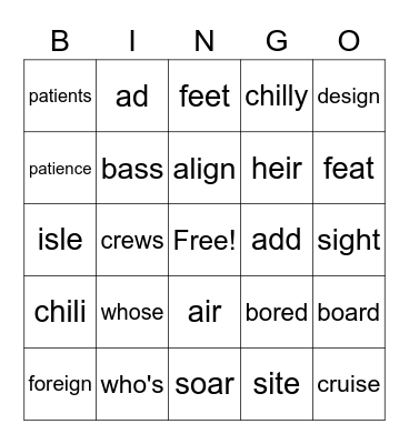 Sixth Grade Sight Words #3 Bingo Card