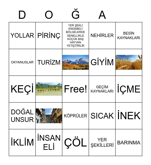 DOĞA ve HAYAT Bingo Card