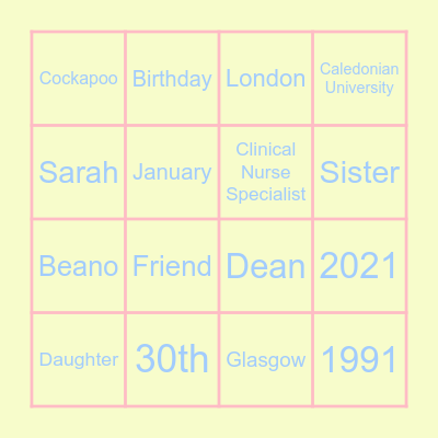 Beano's Birthday Bingo! Bingo Card