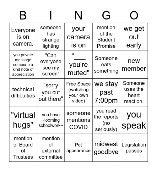 Senate BINGO Card