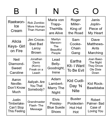 Total-Quiz.Com Presents: Radio Bingo January Birthdays Bingo Card