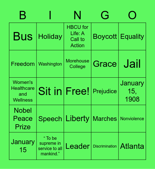Pretty Girl Bingo Card
