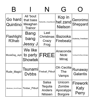 Liedjesbingo van Pieke en Bapke! Bingo Card