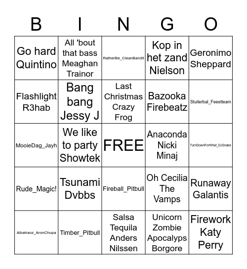 Liedjesbingo van Pieke en Bapke! Bingo Card