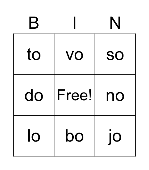 Les sons de Bozo Bingo Card