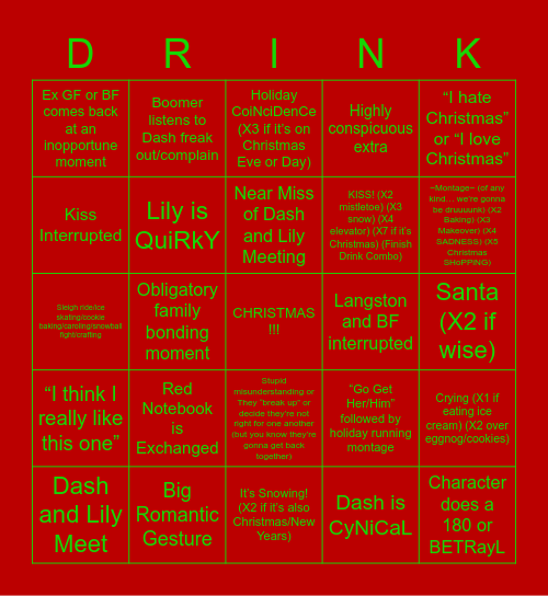 DRINKO (DASH&LILY STYLE) Bingo Card