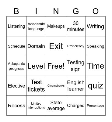 WIDA BINGO Card