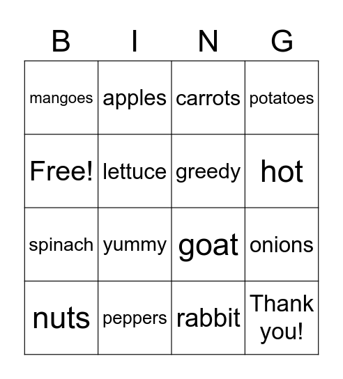 BINGO Card