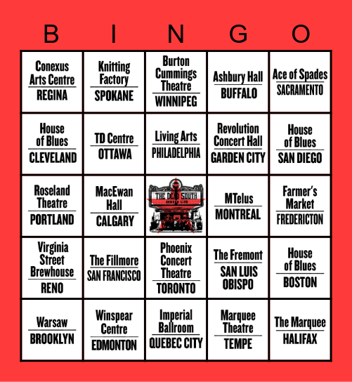 THE DEAD SOUTH - SERVED LIVE Bingo Card