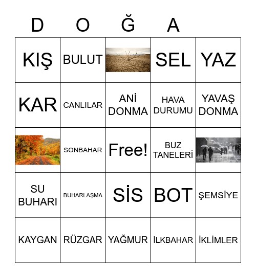 DOĞA ve HAYAT Bingo Card
