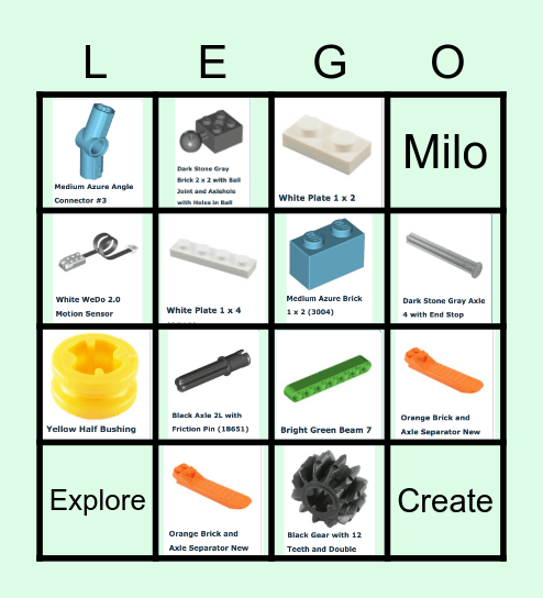 WeDO Lego Bingo Card