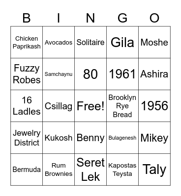 Babie Bingo Card