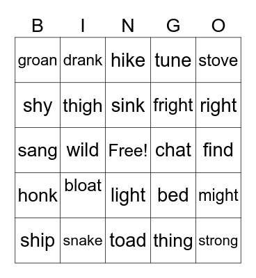 Review Words Grade 4 Bingo Card