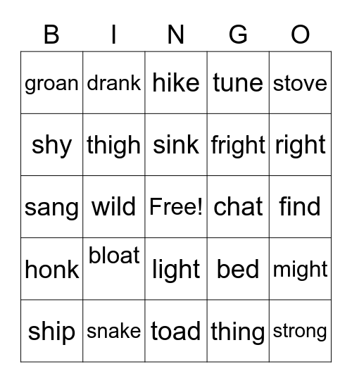 Review Words Grade 4 Bingo Card
