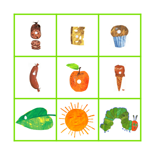 The Very Hungry Caterpillar Bingo Card