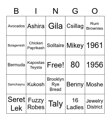 Babie Bingo Card