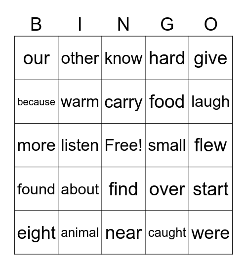 1-4a Bingo Card