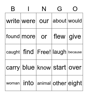 1-4b Bingo Card