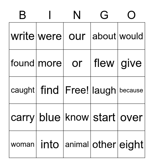 1-4b Bingo Card
