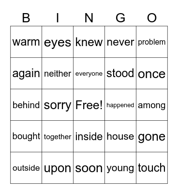 2-4b Bingo Card