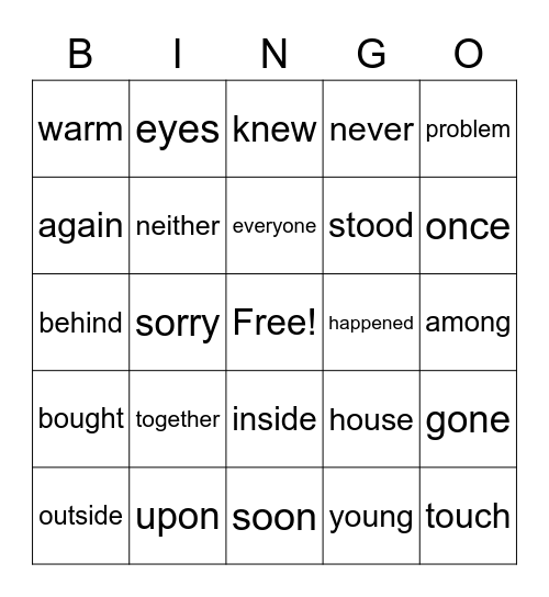 2-4b Bingo Card