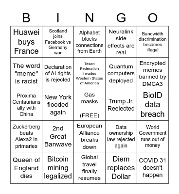 2032 Bingo Card
