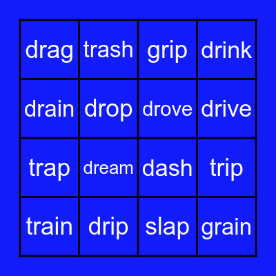 R Blends Bingo Card
