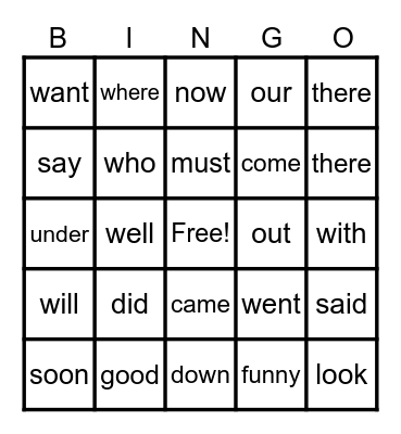 B>I>N>G>O Bingo Card
