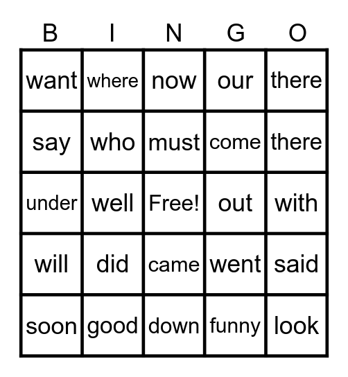 B>I>N>G>O Bingo Card