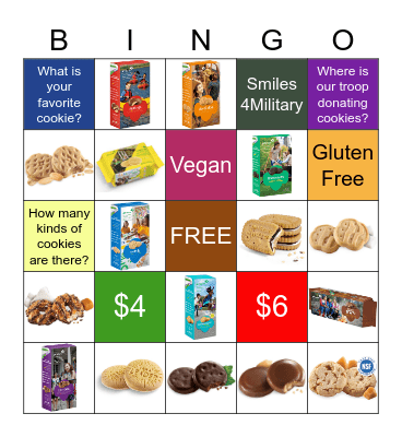 Girl Scout Cookie BINGO Card