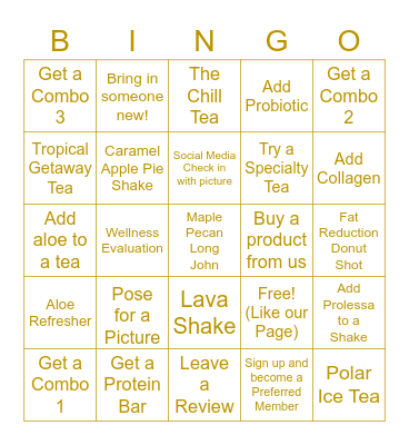 701 Nutrition Bingo Card