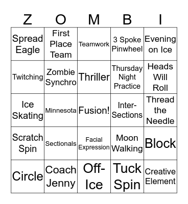 Fusion Zombie Bingo Card