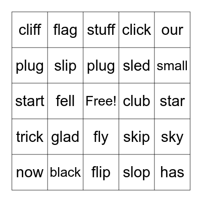 Letterland Post Test Bingo Card