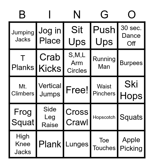 Fitness BINGO (4) Bingo Card