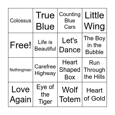 Music Bingo Card