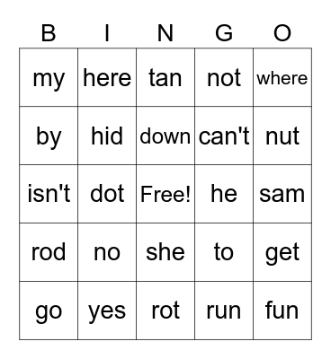 BINGO Card