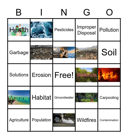 Pollution In The Environment Bingo Card