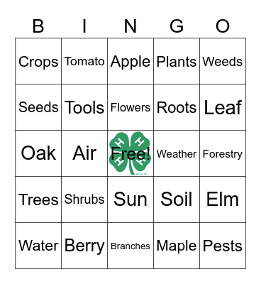 Plant Science Bingo Card