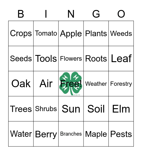 Plant Science Bingo Card